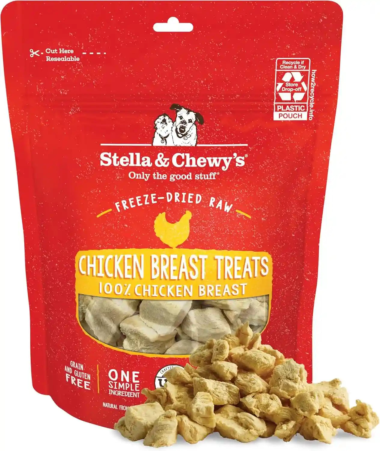 stella-chewys-freeze-dried-raw-chicken-heart-dog-treats-single-ingredient-no-additives-premium-training-treats-perfect-for-picky-eaters-11oz-bag