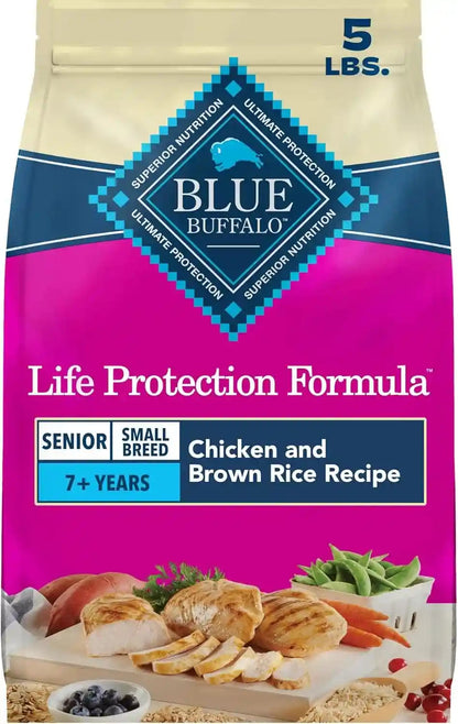 Blue Buffalo Life Protection Formula Chicken Small Senior Dog Food, 5 Lb | Real Chicken #1 Ingredient, Glucosamine & Chondroitin for Joint Health & Mobility, Antioxidant-Rich Lifesource Bits1