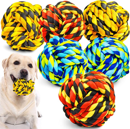 SHARLOVY Large Tough Chew Toys for Aggressive Chewers Large Breed,Heavy Duty Dental Rope Toys Kit for Medium Dogs,5 Knots Indestructible Cotton Puppy Teething Chew Tug Toy Set of 920