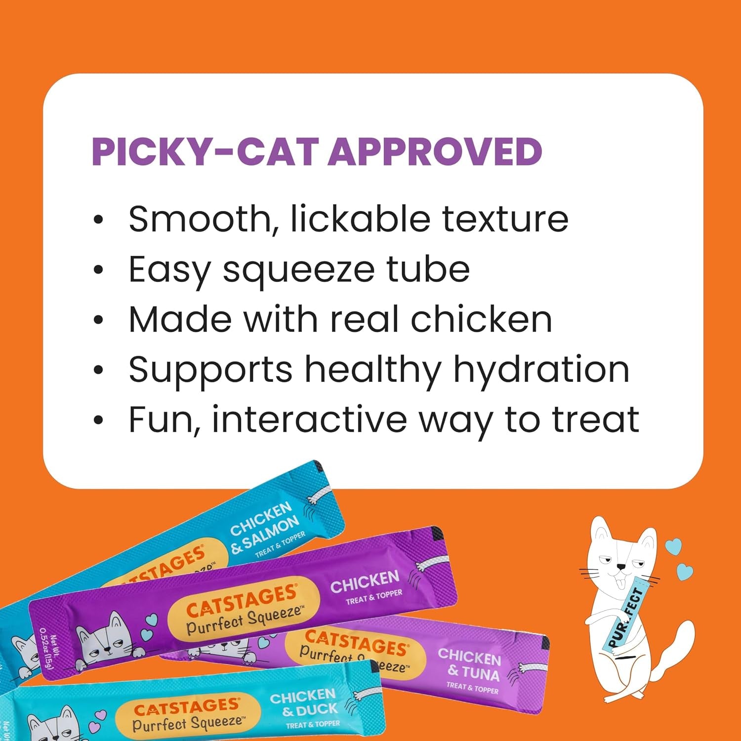 catstages-purrfect-squeeze-lickable-wet-cat-treats-creamy-puree-treat-topper-made-with-real-chicken-clean-ingredients-no-artificial-preservatives-0-5-oz-tubes-50-count-4-flavor-variety-pack