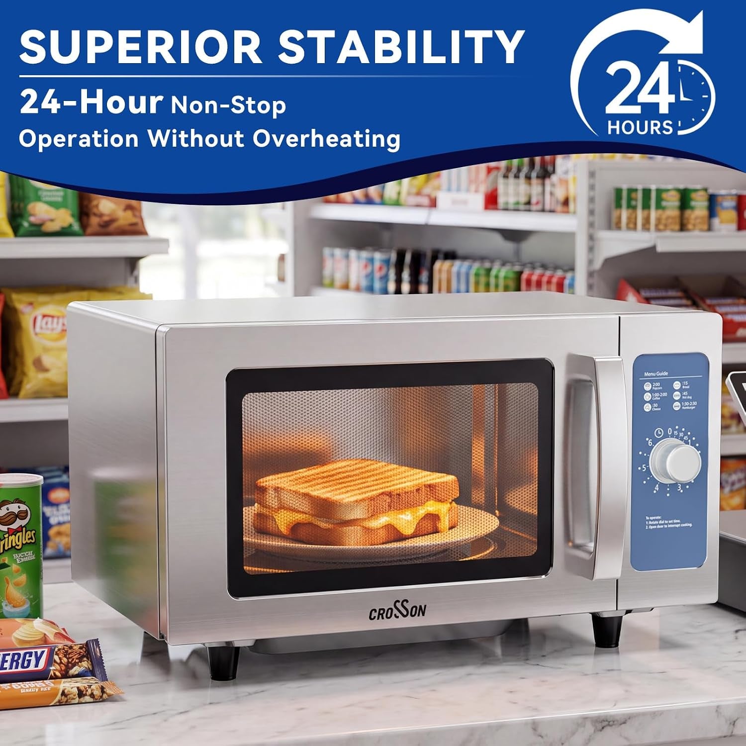commercial-microwave-oven-countertop-with-dial-controls-0-9cu-ft-stainless-steel-6-cooking-presets-1000w-with-5-power-levels-easy-to-clean-for-restaurants-office-home-kitchen