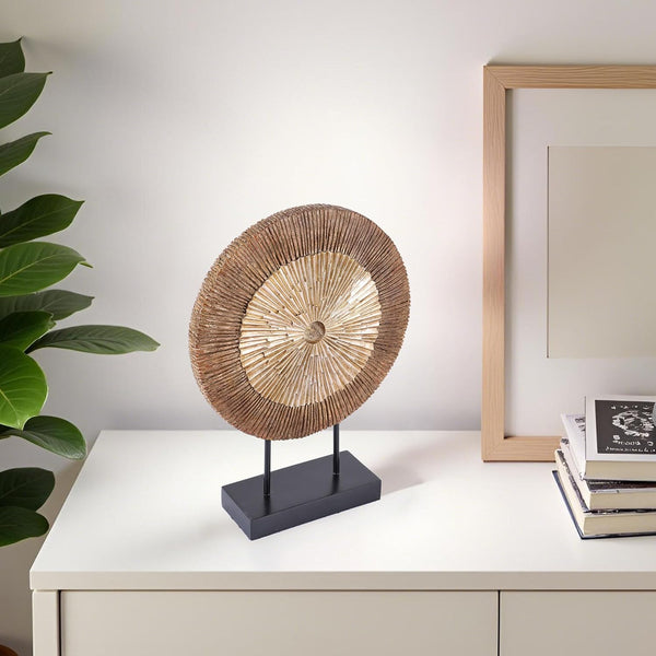 Wood Color Minimalist round Statue above Cabinet Decor Kitchen,Modern Decorative Sculpture Home Decorations for Living Room Coffee Table,Shelf Decor Items,Center Pieces Decoration6