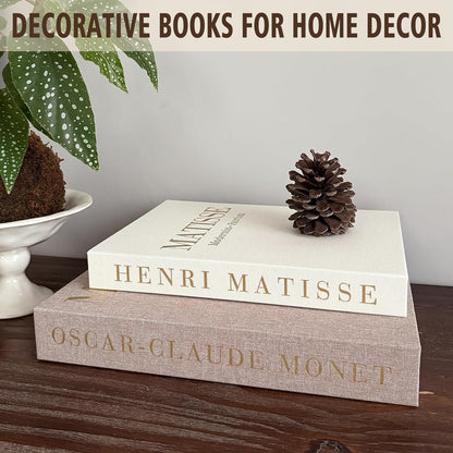 Decorative Books Set of 2, Linen Faux Coffee Table Books | Linen Decorative Books with Hidden Storage, Nested Design for Remotes, Jewelry, and Stylish Shelf or Desk Decor.6