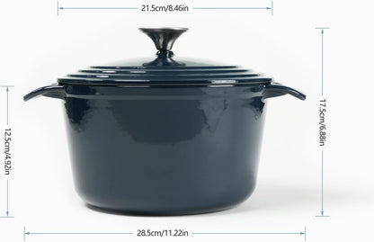 Enameled Cast Iron Dutch Oven 3.5 Quart Nave Blue…2