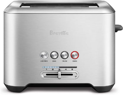 Breville BTA720XL Bit More Toaster, 2 Slice, Brushed Stainless Steel | Toast Bagels and Thick, Artisanal Bread Evenly in Wide Slots | Includes 'A Bit More' and 'Lift & Look' and Defrost Function1