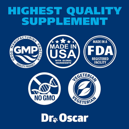 Taurine Supplement for Dogs Meets RDA of 500 Mg per 25Lbs Weight unlike Most Alternatives, 120Ct, Helps Maintain Dog Heart Health, Normal Function of the Cardiac Muscle & Normal Blood Flow6