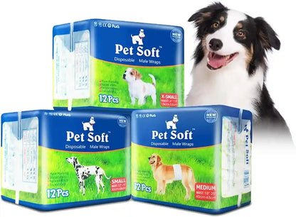 Pet Soft Disposable Male Wrap Dog Diaper,12Pcs,Xs17