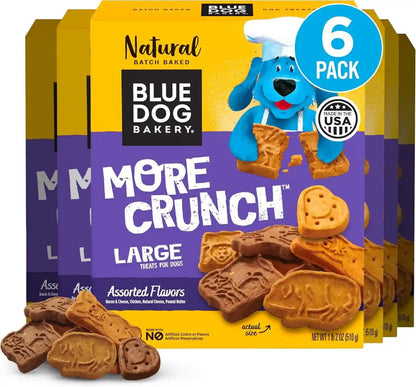 Blue Dog Bakery Natural Dog Treats, More Crunch Large, Assorted Flavors, 18Oz Box, 1 Box15