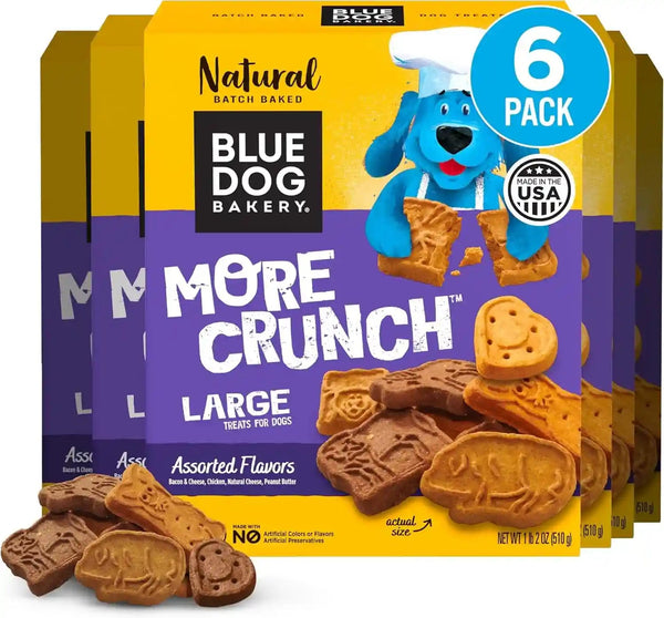 Blue Dog Bakery Natural Dog Treats, More Crunch Large, Assorted Flavors, 18Oz Box, 1 Box15