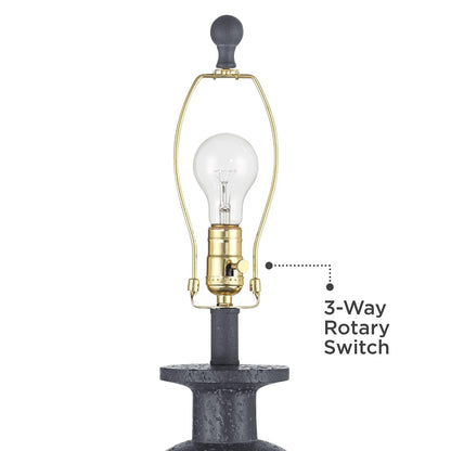 Glenwood 28" Tall 3-Way Table Lamps Set of 2 Charcoal Gray Farmhouse Rustic | Country Cottage Living Room Bedroom Bedside Nightstand House Office Home Reading Kitchen Entryway White Shade5