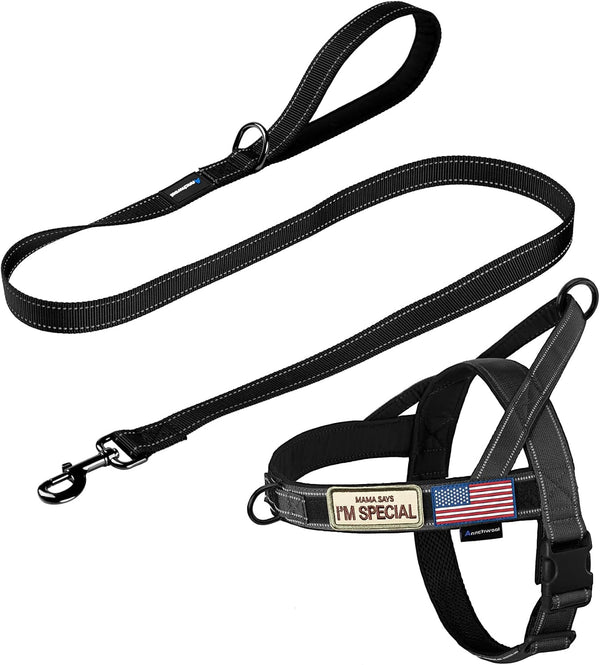 Annchwool No Pull Dog Harness with Soft Padded Handle,Reflective Strip Escape Proof and Quick Fit to Adjust Dog Harness,Easy for Training Walking for Small & Medium and Large Dogs(Brown,L)20