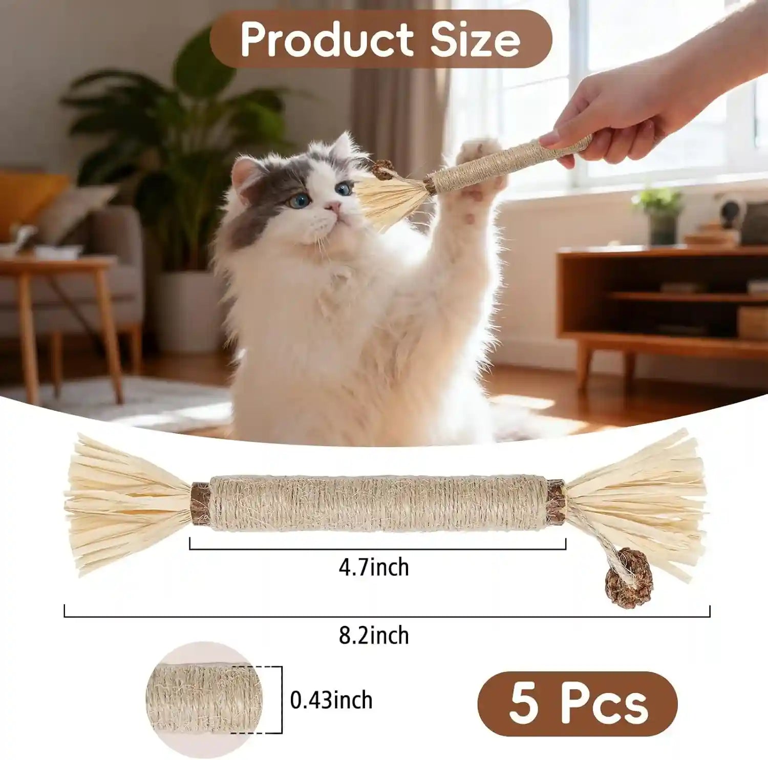 5-pack-silvervine-sticks-cat-toys-natural-chew-kitten-teething-toys-for-cleaning-matatabi-catnip-treat-toys-catmint-silver-vine-sticks-for-bored-indoor-kitty