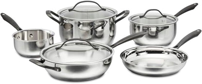 RADIANT PRO 8-Piece Stainless with Brushed Titanium Finish Cookware Set1