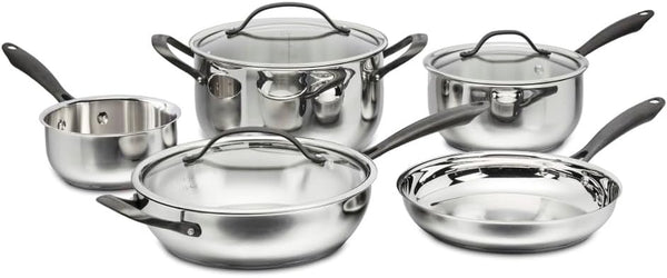 RADIANT PRO 8-Piece Stainless with Brushed Titanium Finish Cookware Set1