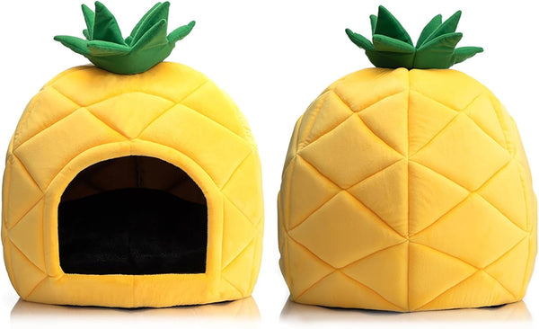 Hollypet Cat Bed Cave for Indoor Cats for Pets up to 15 Lbs, Pineapple | Warm Cat Bed Cats Cave Condo, Covered Kitty House with Removable Washable Cushion, Cozy Enclosed Pet Bed for Small Dogs2