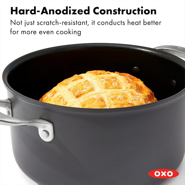OXO Enhanced 10 Piece Cookware Pots & Pans Set, Pfas-Free Ceramic Nonstick, Durable Hard Anodized Cookware, Scratch Resistant, Stainless Steel Handle, Good Grips, Dishwasher & Oven Safe, Black3