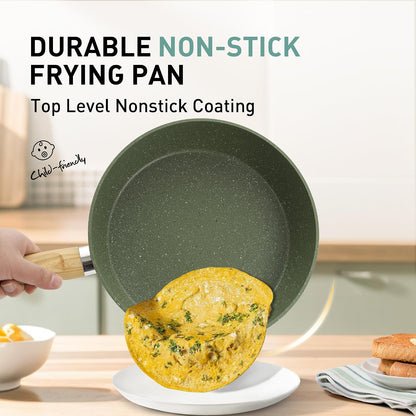 Pots and Pans Set, 30 Piece Kitchen Cookware & Bakeware Set | Green Granite Non Stick Pans Set for Cooking, 100% PFOA & PFAS Free Non-Toxic, Easy to Clean7