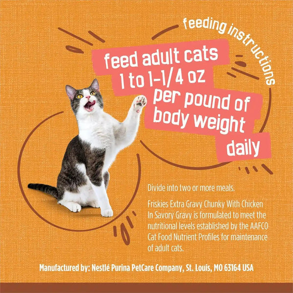 Purina Friskies Extra Gravy Wet Cat Food Chunky Chicken in Savory Gravy - (Pack of 24) 5.5 Oz. Cans10