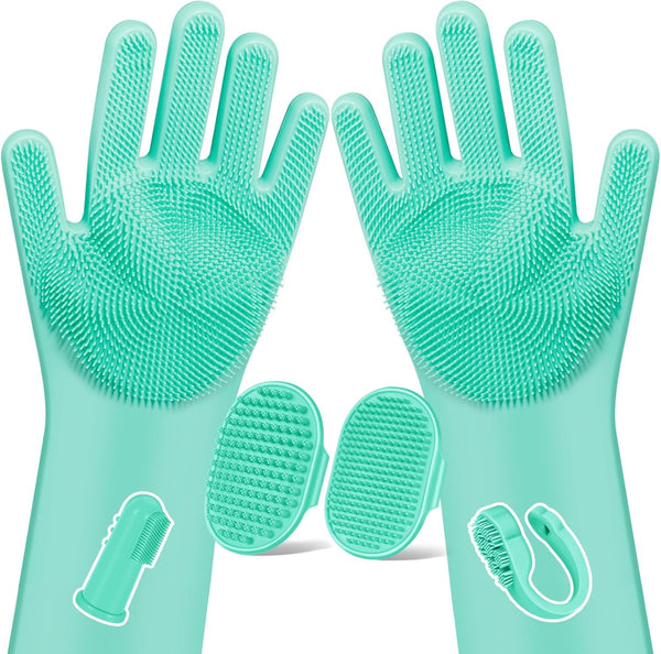 6PCS Grooming & Bath Supplies for Dogs, Cats | Dog Washing Gloves | Dog Bath Brush | Dog Shower Brush | Pet Grooming Gloves | Dog Grooming Kit | Pet Supplies for Showerhead & Sprayer (Navy Blue)8