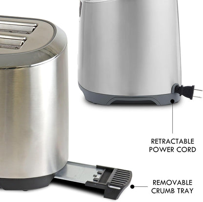 Kenmore Elite Toaster 4-Slice -Wide Slot Countertop Stainless Steel Auto Lift Toasters, Grill or Toast Bread Bagel & Buns, Commercial Easy Tray Clean Function with Compact Pop up Tostadora De Pan6