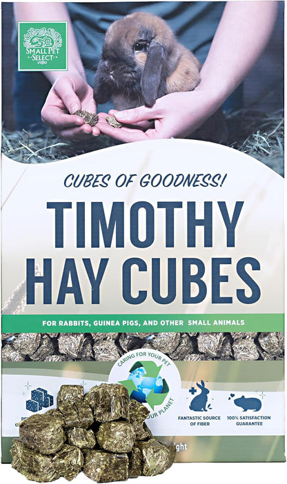 Small Pet Select - Straight Timothy Hay Cubes - 100% All Natural Timothy Hay, Not Blended - Delivered Fresh, Guarantee, (5 Lb) | 100% Natural Timothy, Not Blended, Delivered Fresh, Compressed Forage, for Chinchillas, Bunnies & Small Pets1