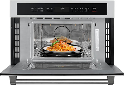 30 In. Built-In Microwave with Convection Oven and Air Fryer, 1000W Power with NEMA 5-20P Plug, 10 Levels, UL Listed and 1.6 Cu. Ft. Capacity in Stainless-Steel (KM-CWO30-SS)2