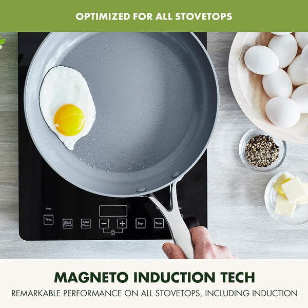 Valencia Pro 8" Ceramic Nonstick Frying Pan Skillet, Hard Anodized | Pfas-Free Nonstick, Induction Ready, Compatible with All Stovetops, Eggs & Omelets, Dishwasher Safe, Oven Safe up to 600F6
