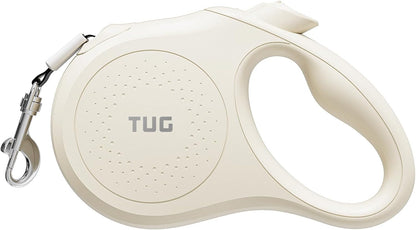 TUG Quest Retractable Dog Leash | 360° Tangle-Free Retraction | 16 Ft Strong Nylon Tape (Small, Cream)1