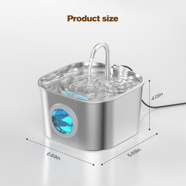 Cat Water Fountain Stainless Steel: Pet Fountains for Cats/Dog Indoor Automatic Waterer Bowls for Drinking Small Animal Water Dispenser Metal Pets Watering Faucet Bottle Auto Kitty Watering Supplies8