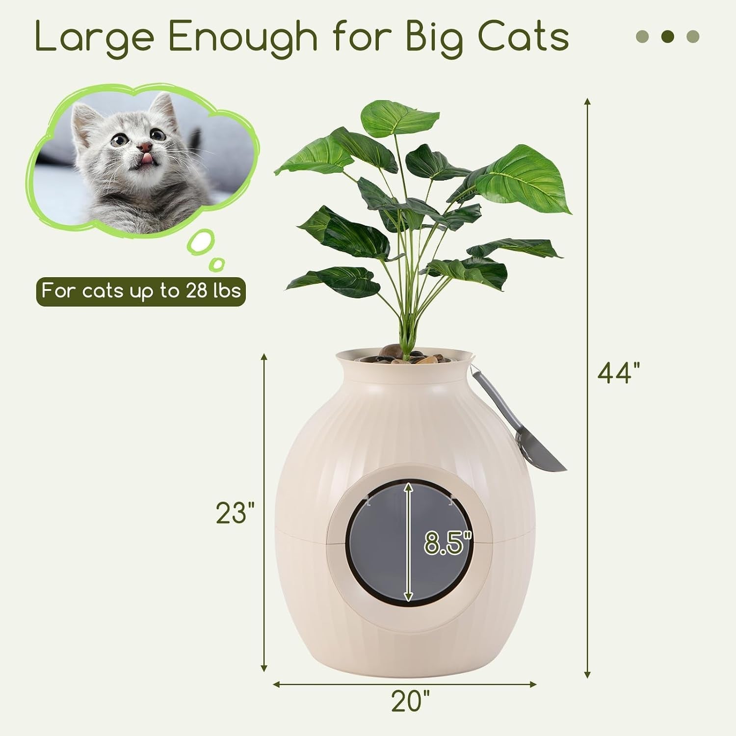 tangkula-hidden-litter-box-plant-cat-litter-box-enclosure-furniture-with-odor-removal-system-4-modes-lights-artificial-plant-pebbles-door-scoop-planter-litter-box-for-large-cats-easy-to-clean