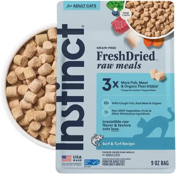 Instinct Freeze Dried Raw Meals, Natural Cat Food, Chicken, 9.5 Oz. Bag | Freshdried Raw, 93% Meat & Organs, 7% Non-Gmo Vegetables, Fruits & Other Wholesome Ingredients, Supports Overall Vitality12