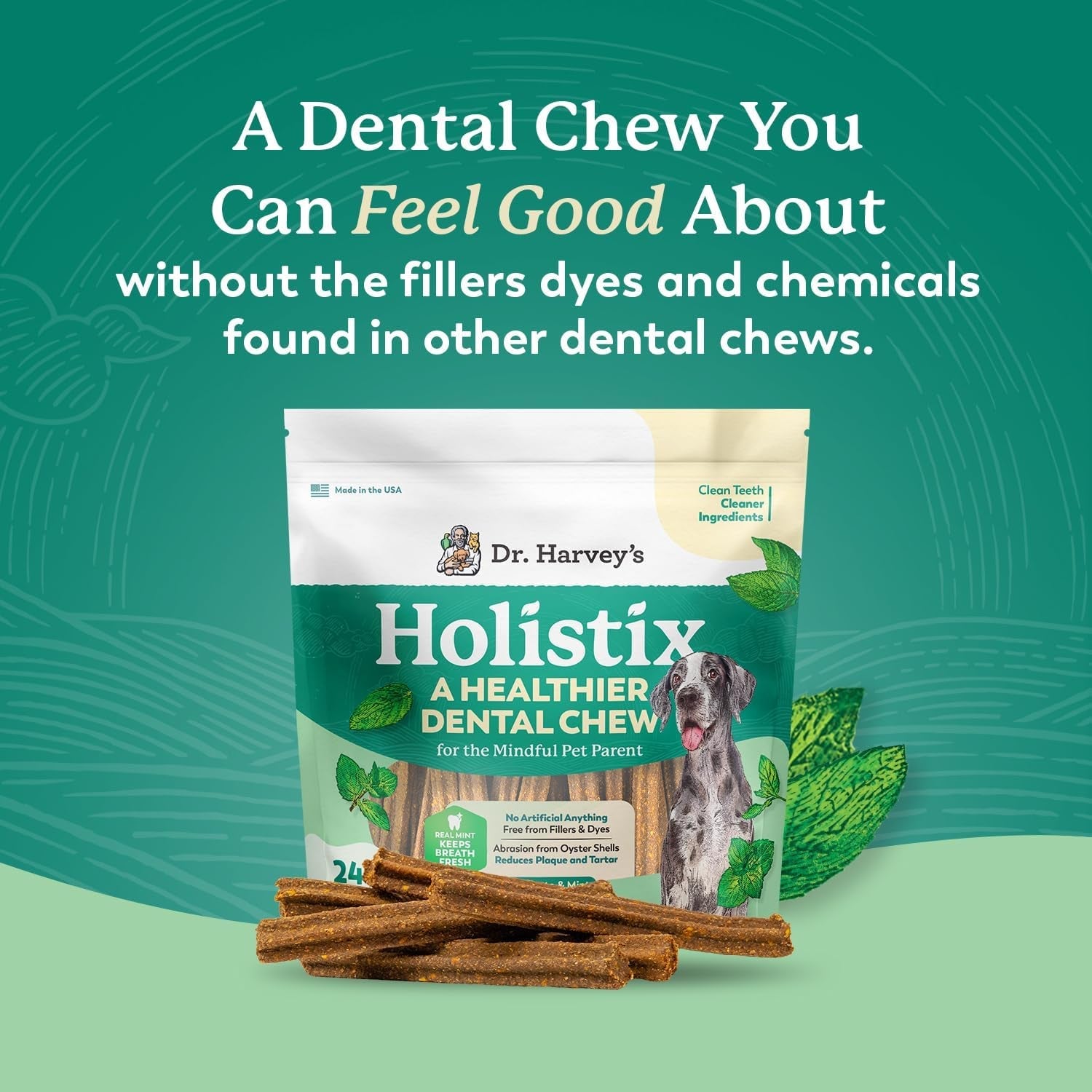 dr-harveys-holistix-dental-chews-for-dogs-for-fresh-breath-24-sticks-mint-sweet-potato-dried-kelp-oyster-shells-supports-teeth-cleaning