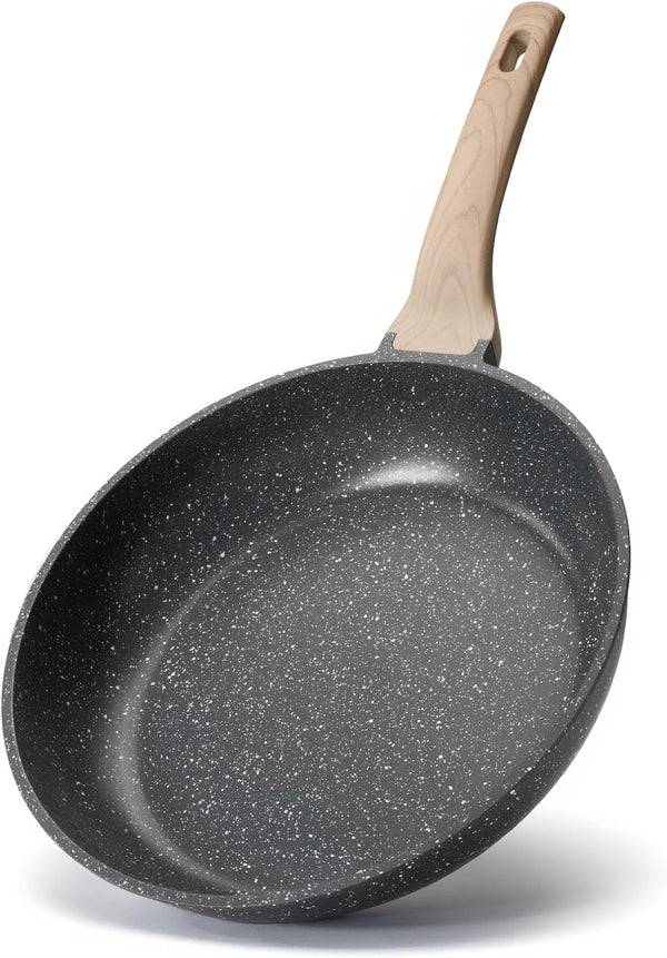10 Inch Nonstick Frying Pan Skillet, Non Stick Granite Fry Pans, Stone Cookware Omelet Pan, Egg Frying Pan with Heat-Resistant Handle, Requires Installation, PFOA Free Chef'S Pan, Induction Compatible1