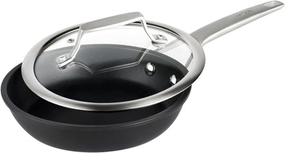 7 Inch Small Nonstick Frying Pan with Lid, Egg Omelet Skillet | Non Toxic, Even Heating, Easy Clean, Dishwasher & Oven Safe, Suitable for Gas & Electric & Induction Stoves, Stainless Steel1