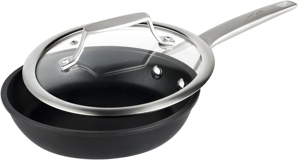 7 Inch Small Nonstick Frying Pan with Lid, Egg Omelet Skillet | Non Toxic, Even Heating, Easy Clean, Dishwasher & Oven Safe, Suitable for Gas & Electric & Induction Stoves, Stainless Steel1