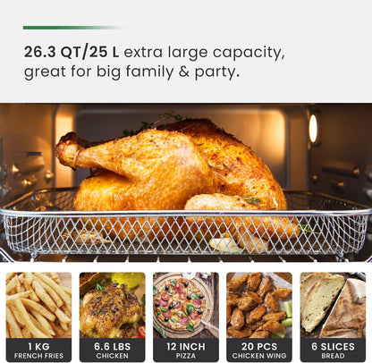10-In-1 Smart Air Fryer - Extra-Large Convection Countertop Toaster Oven - Brushed Stainless Steel Finish - 26.3 QT/25 L5