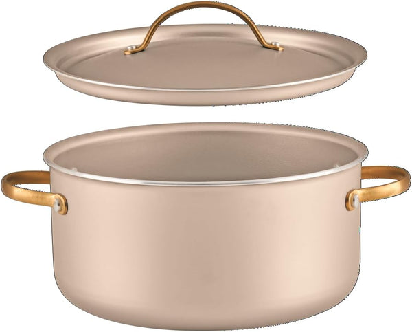 Radiant Nonstick Cookware/Pots and Pan Set with Lids and Prestige Kitchen Cooking Tools, Dishwasher Safe, 12 Piece, Champagne9