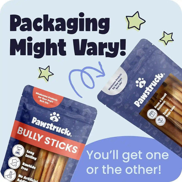 Pawstruck Natural 5-8" Bully Sticks for Dogs - Best Long-Lasting, Rawhide-Free, Low Odor Dental Chew Treat - Healthy Single Ingredient, 100% Real Beef - 8 Oz Bag - Packaging May Vary9