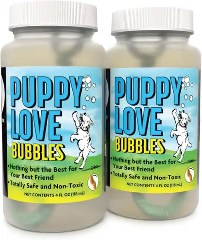 Puppy Love Bubbles, Peanut Butter & Bacon Scented Bubbles 4Oz. Bottle-2 Pack Combo (1 Peanut Butter/1 Bacon) for Dogs20
