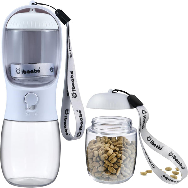Cibaabo Dog Water Bottle Portable with Food Container & Filter for Travel | Feeding & Hydration | Travel Water Bowl | Portable Pet Dispenser | Dog Gifts | Puppy Essentials | for Hiking Camping Beach24