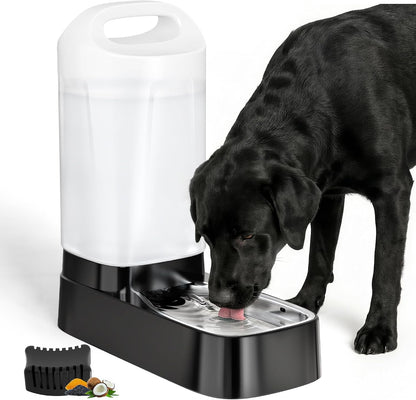 Automatic Dog Water Bowl Dispenser - 2.4 Gallon Gravity Pet Water Dispenser with 304 Stainless Steel Bowl, Dog Auto Feeders Bowls Self Waterer, Easy-Carry Handle for Large Dogs & Cats, Multi-Pet Home10