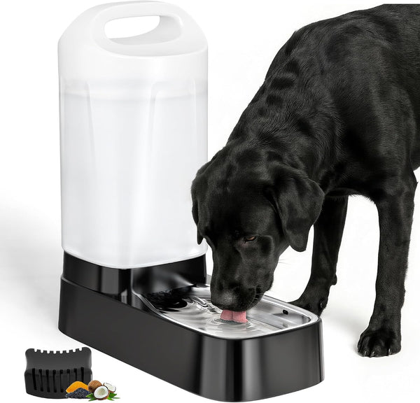 Automatic Dog Water Bowl Dispenser - 2.4 Gallon Gravity Pet Water Dispenser with 304 Stainless Steel Bowl, Dog Auto Feeders Bowls Self Waterer, Easy-Carry Handle for Large Dogs & Cats, Multi-Pet Home10
