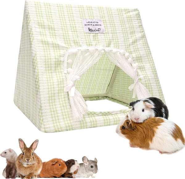 Jenvd Guinea Pig Hideout Large with Curtain, Machine Washable Bunny Hideout | Bottomless Guinea Pig Hide Tent Houses & Habitats, Easy-Clean Small Animal Hideout for Pet Rabbit, Rat, Chinchilla, Squirrel6