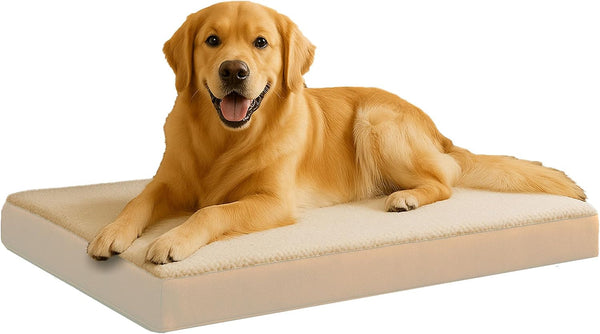 Orthopedic Dog Bed - 2-Layer Memory Foam Crate Mat with Machine Washable Sherpa Cover - 20X15 Pet Bed for Small Dogs up to 20Lbs by PETMAKER (Gray)12