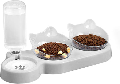Marchul Double Elevated Dog Cat Bowl, Pets Water and Food Bowl Set, 15° Raised Tilted Dishes Indoor for Kitten, Puppies, Small or Medium Size Dogs Cats7