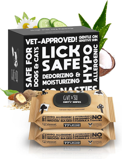 G.A.S Lick-Safe Daily Pet Wipes for Dogs and Cats, Unscented, 100 Count | Plant Based Lyocell Fibers, Certified Cruelty Free, Vet Approved, Hypoallergenic, for Paws Face Body and Butt, 10% to Charity9