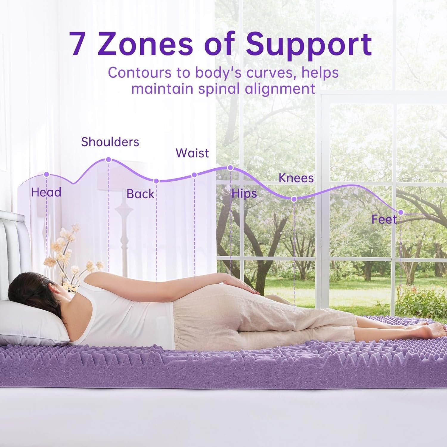 3-inch-7-zone-queen-mattress-topper-egg-crate-memory-foam-mattress-topper-queen-size-for-back-pain-lavender-gel-infused-bed-pad-certipur-us-and-oeko-tex-certification-60-80