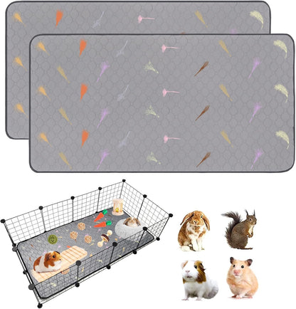 2Pcs Guinea Pig Cage Liners,Guinea Pig Fleece Cage Liners24''X48'' Super Absorbent Washable Pee Pads Reusable for Rabbit Hamster Chinchilla1