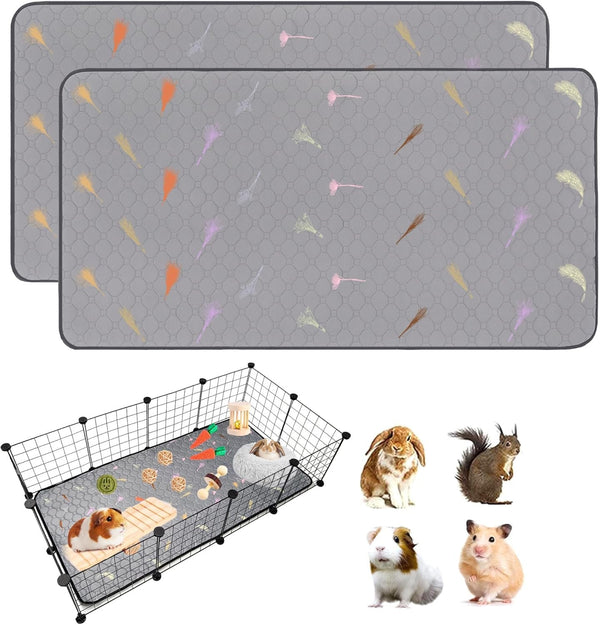 2Pcs Guinea Pig Cage Liners,Guinea Pig Fleece Cage Liners24''X48'' Super Absorbent Washable Pee Pads Reusable for Rabbit Hamster Chinchilla1