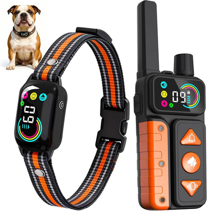 2-In-1 Dog Bark Collar & Shock Collar, IPX7 Waterproof E Collars with AI Anti-Bark/Beep/Vibration/Shock/No Shock for Small Medium Large Dog(5-120Lbs), Dog Training Collar with 3300FT Remote1